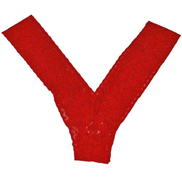 Micro Red Lace Mini Thong V Shaped - Picture 1 of 5